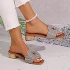 Women's Casual Rhinestone Slip-On Sandals