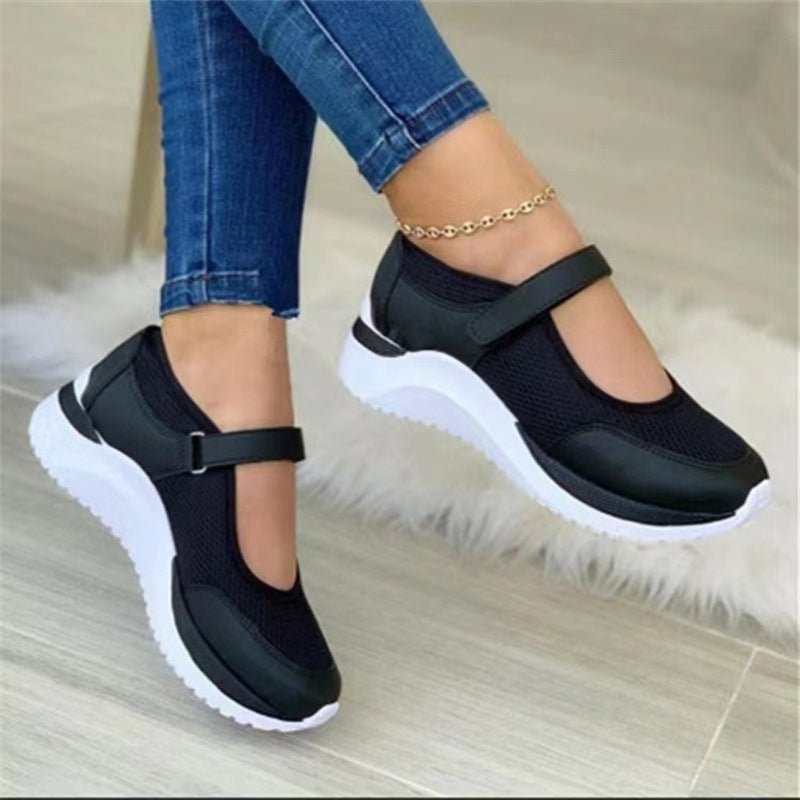 2026 Autumn Women's Casual Shoes: Breathable Fly-Knit Mesh with Velcro Closure