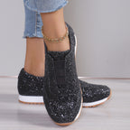 New Autumn/Winter Women's Sequined Casual Flats (Low-cut, Flat-soled)